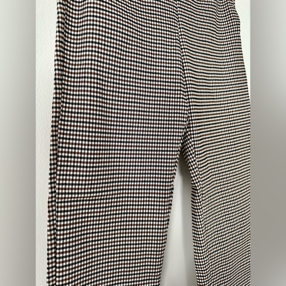 Zara Women Hi Rise Legging Plaid Side Zip Dress Pants Brown Size S NWT - Picture 4 of 15